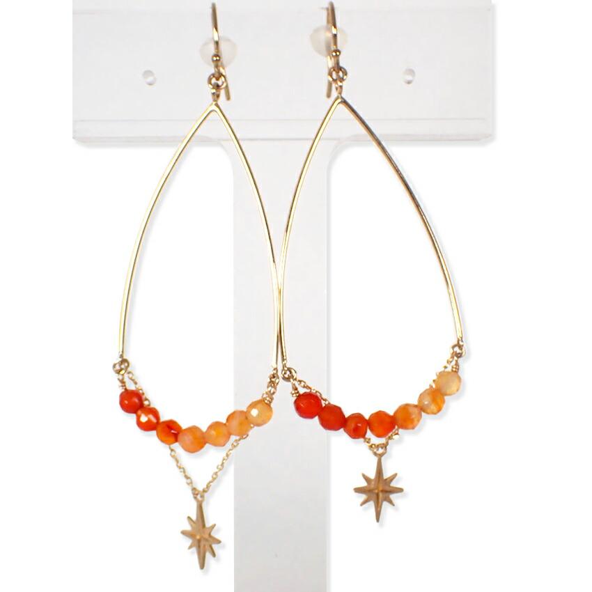 

[Used] STAR JEWELRY/Star Jewelry K10 Agate Earrings/Piercings/g503-45