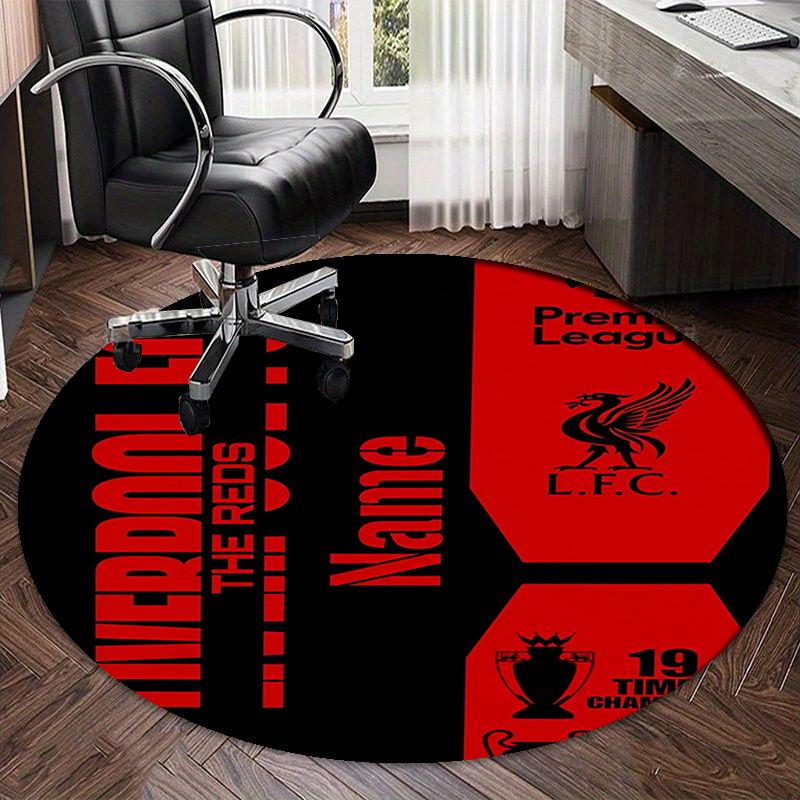 Custom Name Liverpool Football Club Printed Round Rug Carpet Chair Rug Area Rug Entryway Doormats,for Office Chair Living Room Bedroom Kitchen Room.