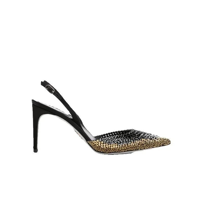 Fashion 2025 New Baotou Sandals, Diamond Gradient High Heels, Women's Fashion, Exquisite Temperament Sandals, Dress, Banquet Shoes