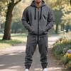 Ensemble pantalon à capuche de travail décontracté pour homme doublé polaire avec plusieurs poches