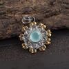 Aqua Chalcedon Ručně vyráběné šperky z drahokamů, 925 Ryzí stříbro Přívěsek Unikátní design Šperky, Pro ženy