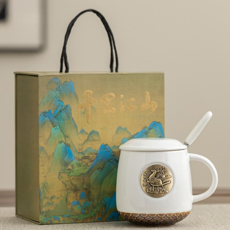 

Керамическая чашка «Счастливое сокровище», чашка в китайском стиле, как парча, чашка для воды, подарок, гравировка, реклама 401-500ml