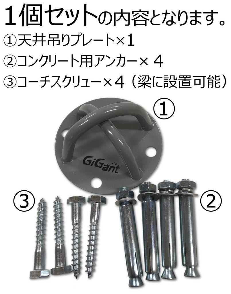 GiGant Aerial Yoga Hammock Dedicated Hanging Hardware Set Mount Kit Aerial Yoga Exercise Aero Yoga Holes 1 (4 - Piece)