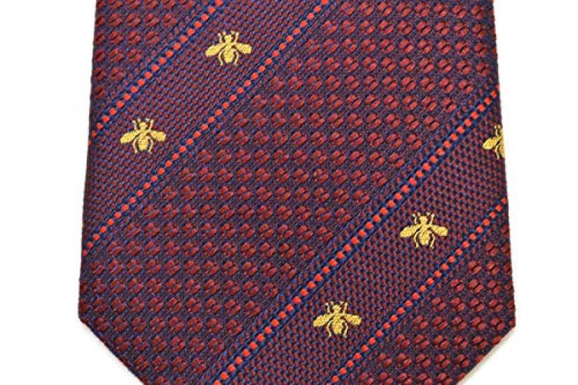 GUCCI Bee Honey Stripe Silk Narrow 7cm egc19s018 BORDEAUX Men's Tie, Size (blade width), 451528-6174,