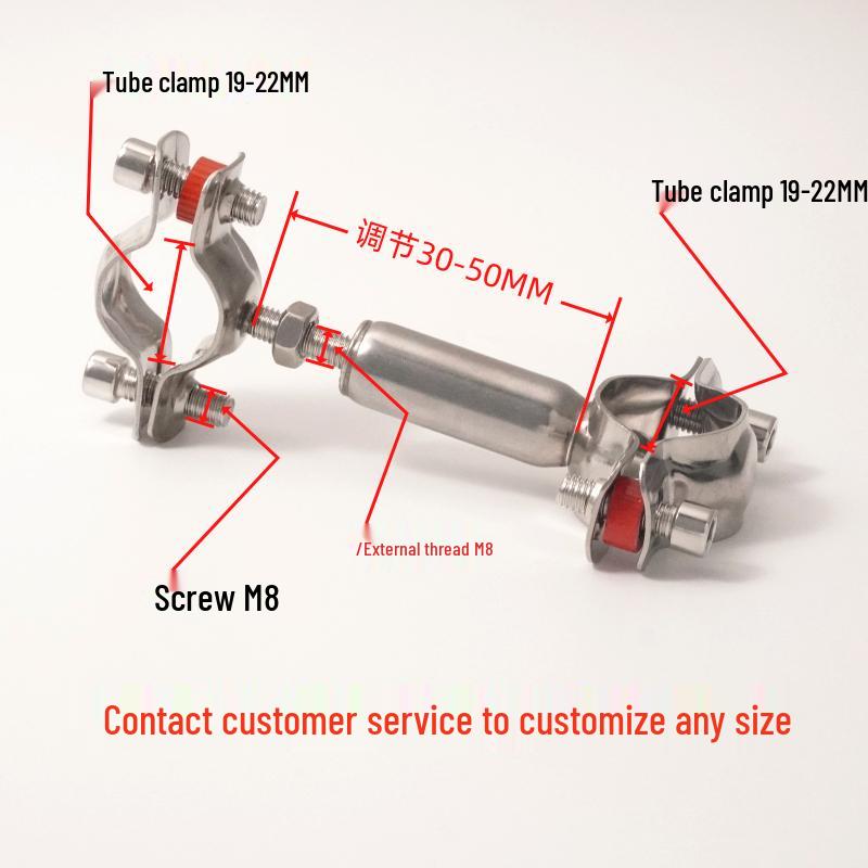 Adjustable Double-Layer Stainless Steel Pipe Support Clamp with Double Head Fixing Bracket