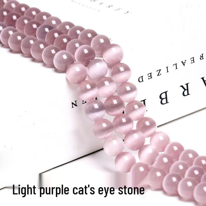 Cat's Eye Stone Jewelry Accessories: Loose Round Beads for DIY Stringing