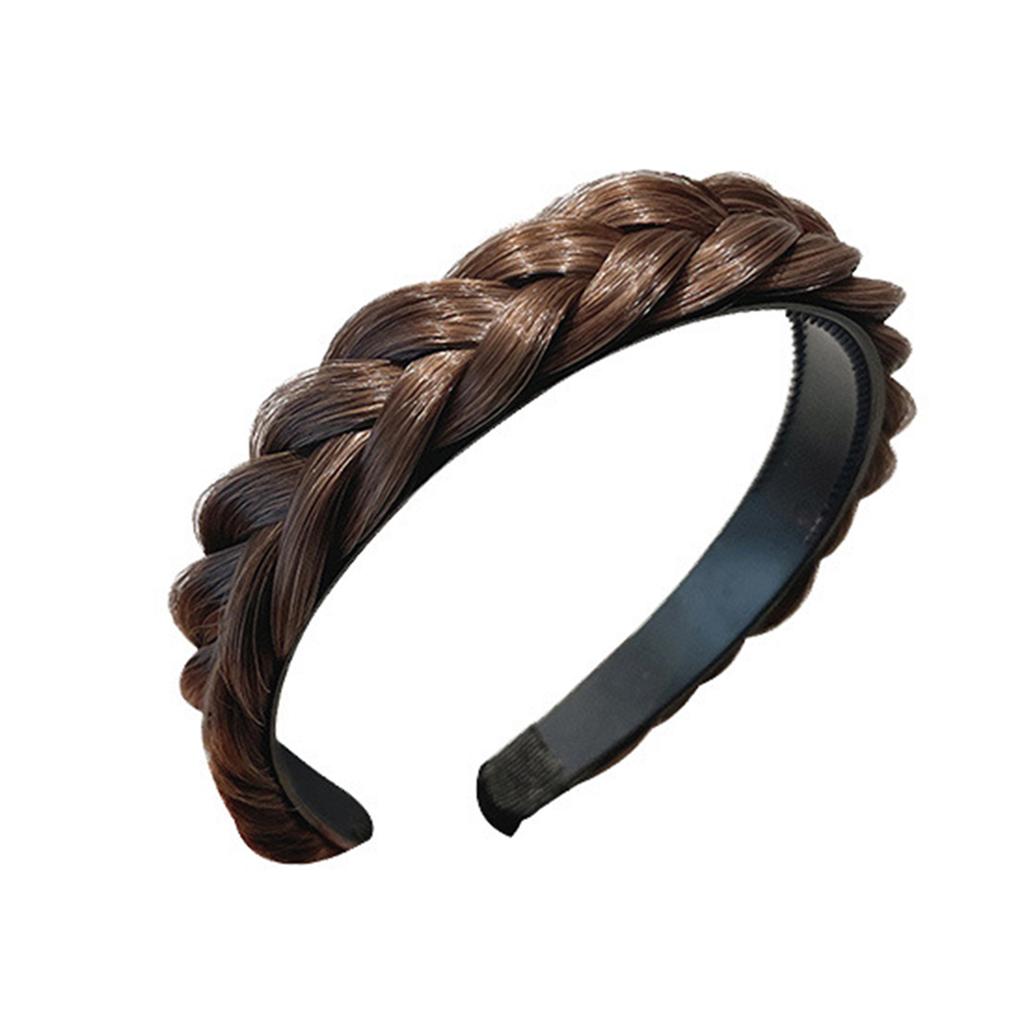 Women Headband Fishbone Braid Wig with Tooth Head Non-slip Headband Headdress Hairpin Headband Hair Ornaments for Women Girls