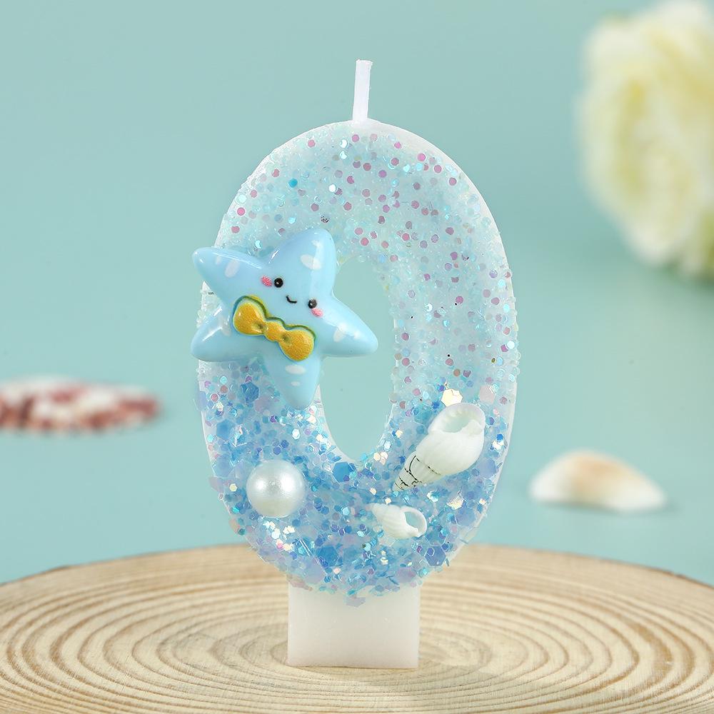 Handmade Cute Cartoon Starfish Number Birthday Party Candles