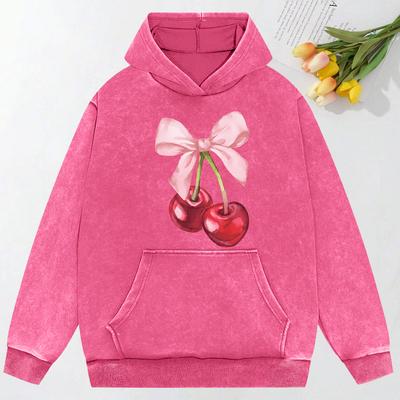 Luk Třešňové Umění Tištěné Dámské Prané Mikiny Bavlna Kreativita Oblečení Hip Hop Móda Oversized Dámská Mikina