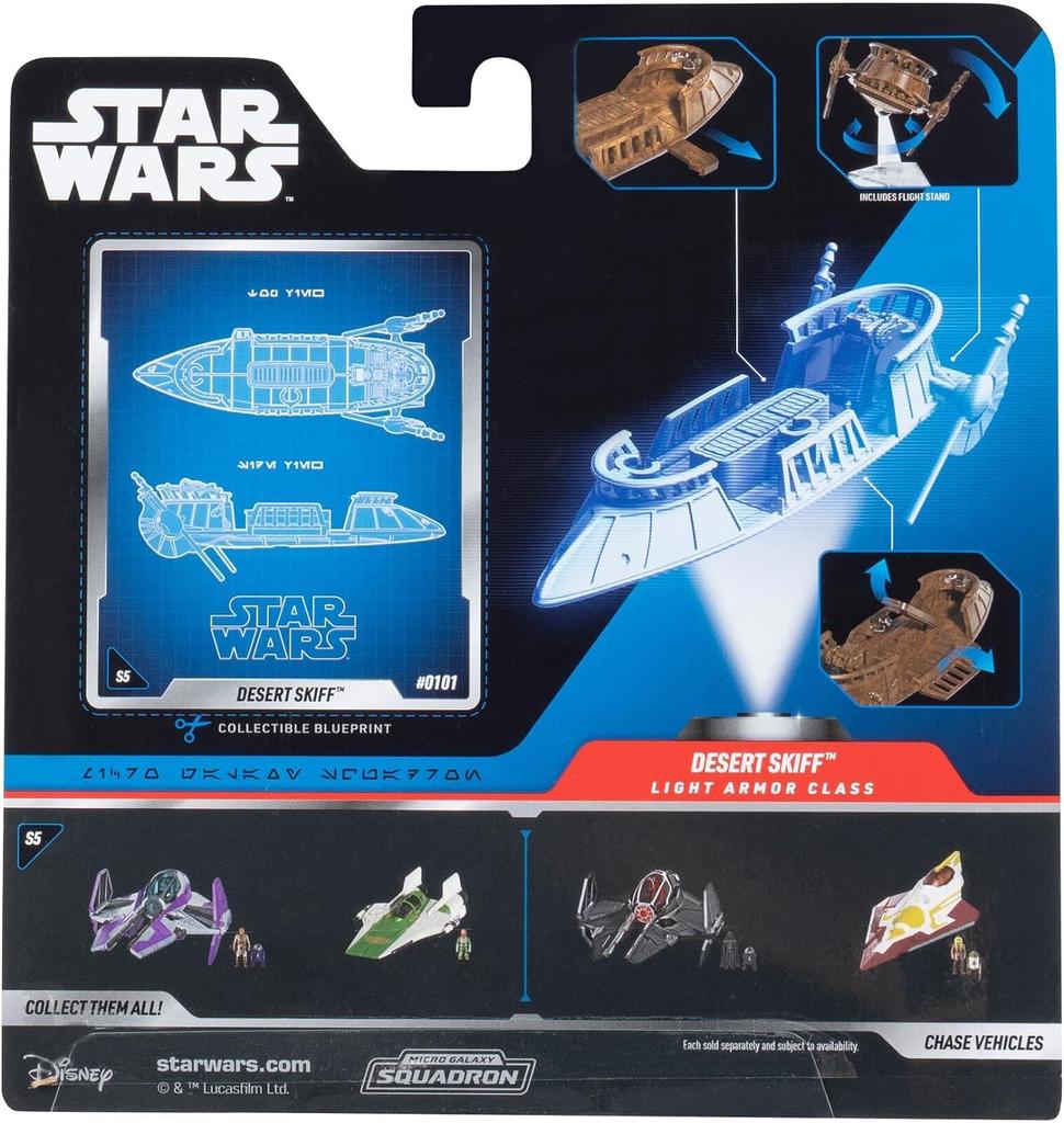 Star Wars Micro Galaxy Squadrons Desert Skiff Mystery Bundle Light Armor Class and Scout Class Vehicles with Accessories - 3-inch