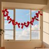 Yousheng Christmas Velvet Bow Garland Decoration Pre-Strung Red White Ball Ornament Home Office Living Room Bedroom Xmas Tree Mantel Fireplace Shelf
