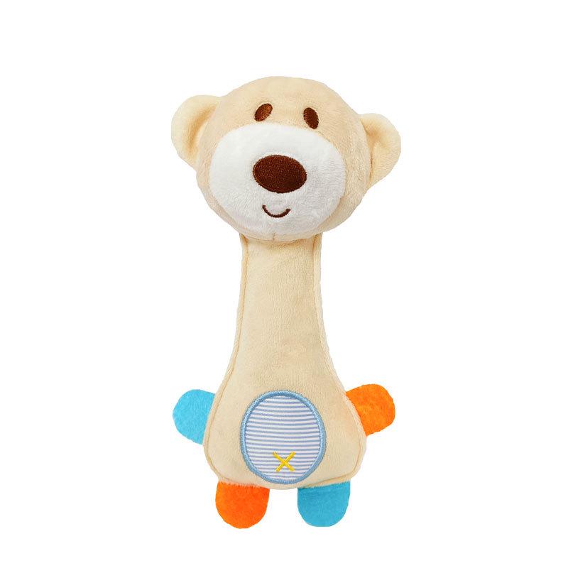 Baby Rattle Hand Grasp Stick with BB Sound - Super Cute Plush Toy Hand Puppet