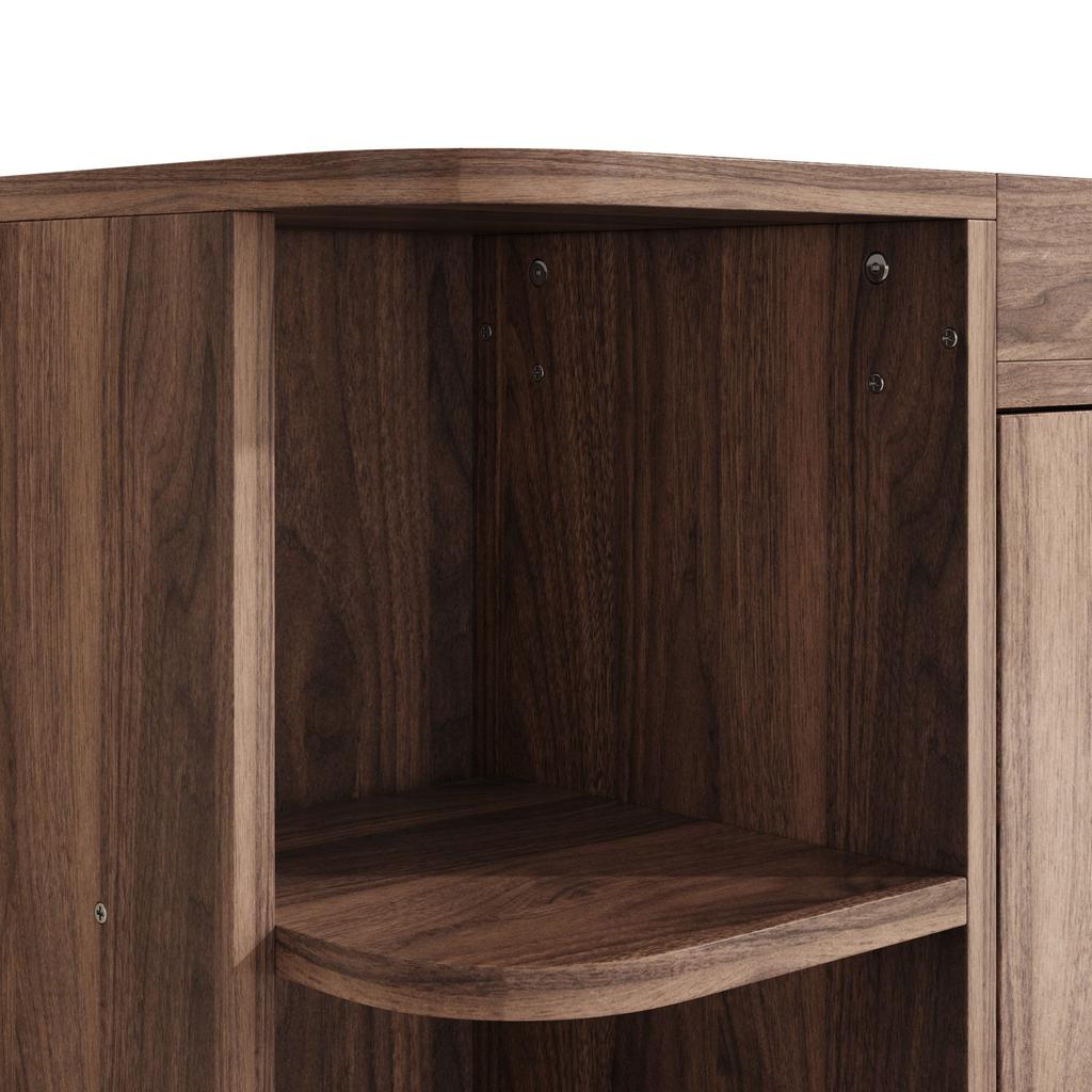Narrow Shoe Cabinet, Double-Door, Shoe Rack with Open Compartments, Wood Look, Multi-Purpose Cabinet for Hallway, for Small Spaces, with Top Shelf