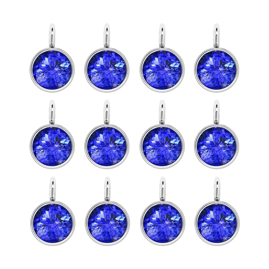 144Pcs/Lot Birthstone Necklace Pendant Jewelry Making Rhinestone Stainless Steel Charms For Women Earrings DIY Accessories Gift