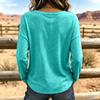 Women's Casual Long Sleeve Top V Neck Lightweight Pullover Loose Fit Soft Fabric Stylish Design with Frayed Trim Detail for Everyday Wear
