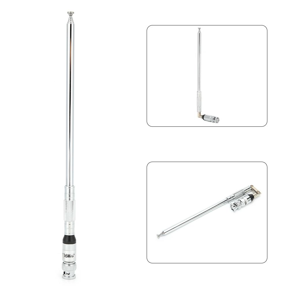 VHF UHF118‑136 Car Antenna Aerial Frequency Range Long Rod Bendable BNC Interface