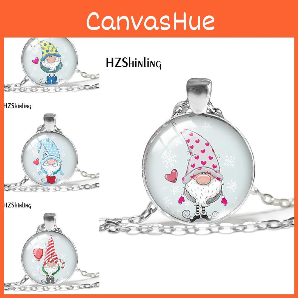 Cheerful Christmas Gnome Necklace Featuring Vibrant Santa Pendant With Stylish Alloy Chain Design