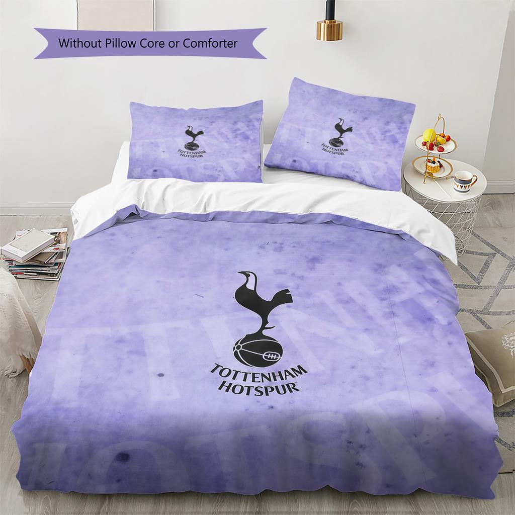 Tottenham Hotspur F.C Pattern Bedding Quilt Set Home Decoration Gift (1 * Duvet Cover + 2 * Pillowcase Without Core)