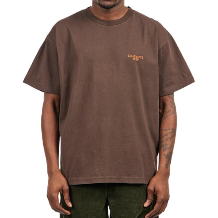 Carhartt WIP T-shirty Męskie Drzewo Siedmiu Liści Kolor Okrągły Dekolt Umiarkowany Prosty Krój I032439-1V9-06