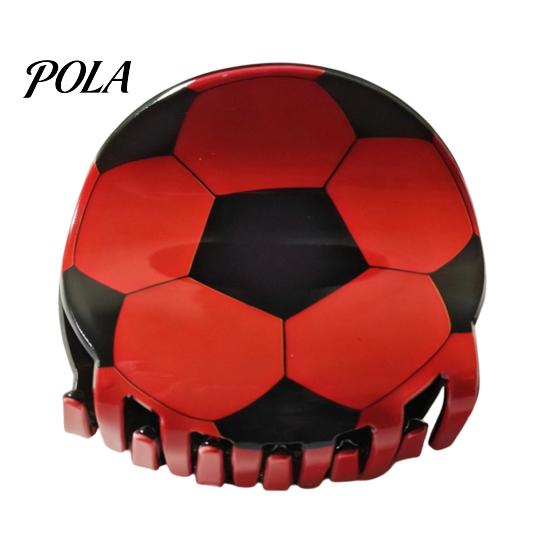Football Hexagonal Pattern Hairpin for Girl, Themed Hair Clip, Large Curved Clip Medium Size Long Thick Curly Hair, Strong Elastic Grip Sports