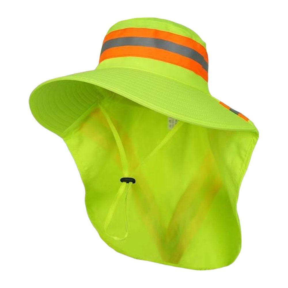 Summer Reflective Sun Hat Anti UV Bucket Hat New Worker Outdoor Hat Sanitation Worker жёлтый