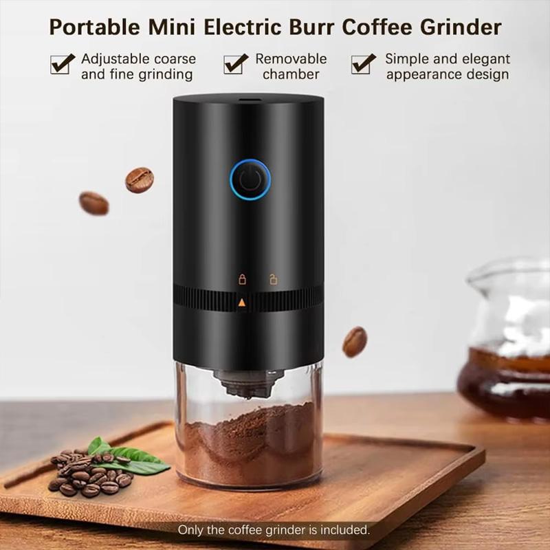 Intelligent Mini Stainless Steel Coffee Grinder, High-performance USB Rechargeable Electric Burr Coffee Grinder