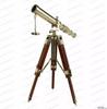 Brass Telescope With Wooden Tripod Stand Maritime Nautical Vintage Desk Décor