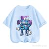 Faded Graffiti Style Six Seven Letter Above Blocky 67 Character Graphic Red Tee Fashion Kids Casual Gaming Clothes