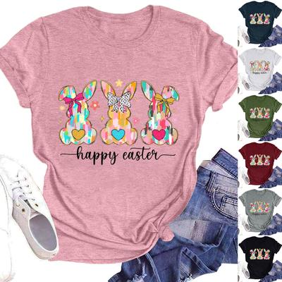 Women's Fashion Casual Summer Comfortable Printed Round Neck Short Sleeve Top Blouse