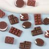 10Pcs Artificial Resin Chocolate Cake Flatback Flat Back Cabochon DIY Dollhouse Food Ornament Miniature for Phone Case Jewelry