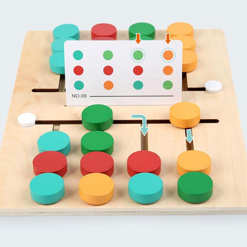 Montessori Color Matching Learning Toys Sliding Puzzle For Kids 3 4 5 6 7 Years Old Preschool Logic Game Brain Teasers Boys Girl