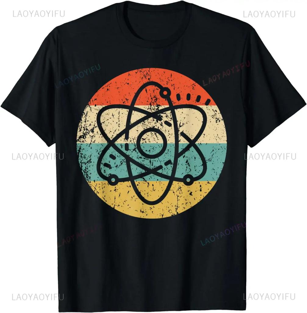 Graphic Birthday Gift  Atom Retro Style Science T-Shirt Men Clothing Streetwear Graphic T Shirts  Anime Tshirt