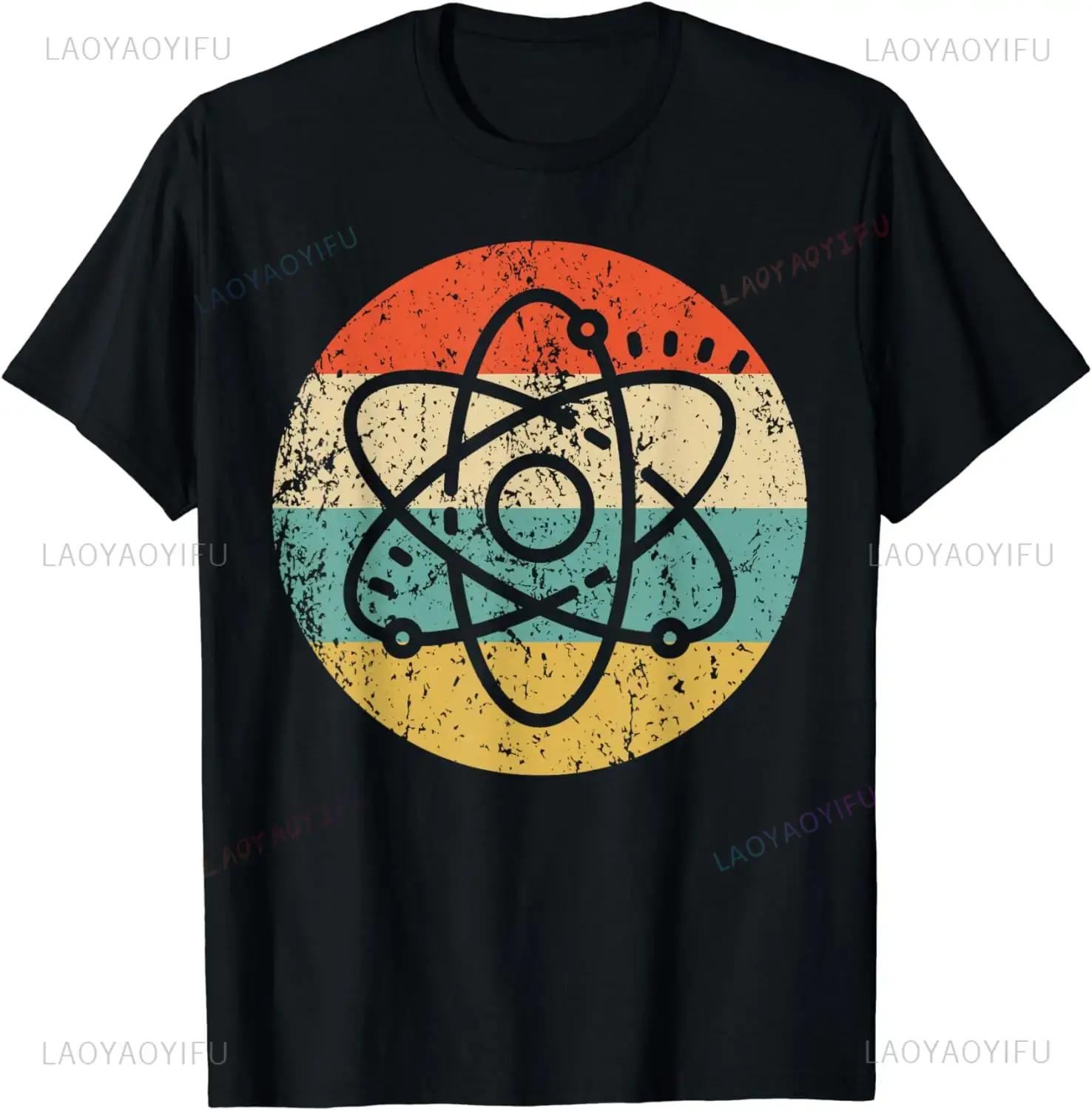 

Graphic Birthday Gift Atom Retro Style Science T-Shirt Men Clothing Streetwear Graphic T Shirts Anime Tshirt S