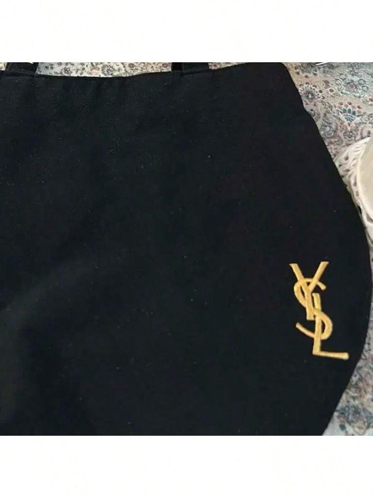YSL - Black Canvas Single-Shoulder Bag, With An Ultimate Minimalist, Has A Large Capacity And Can Be Used For Work, Shopping, School And Traveling