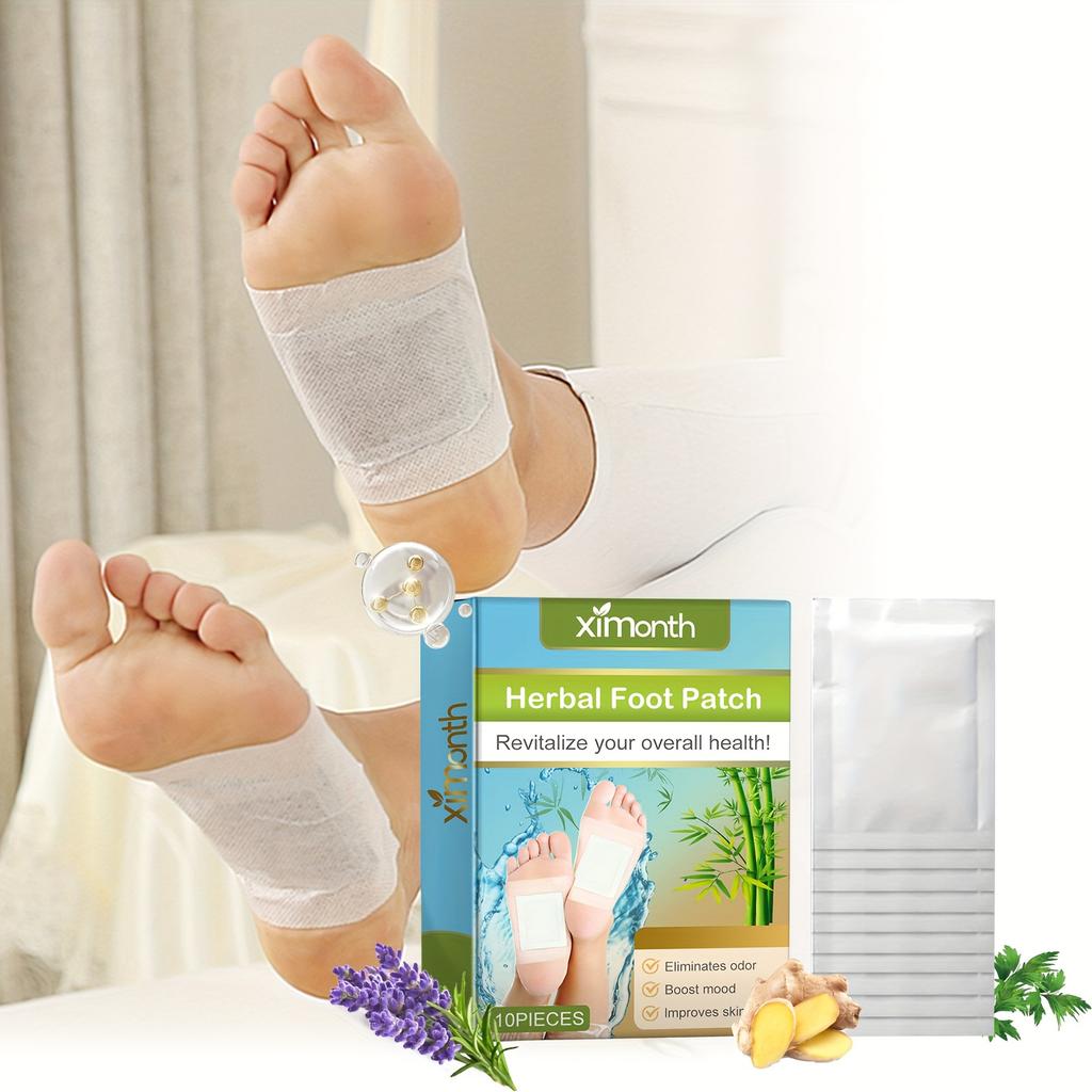 10PCS Aicao Cleaning Foot Patch Rich In Plant Bamboo Vinegar Lavender Foot Care Patch