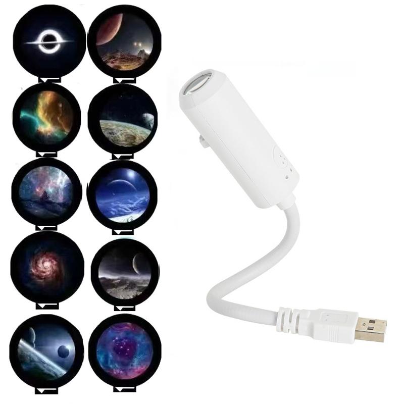 1Set Usb Starry Sky/Ocean/Milky Way Series Projection Atmosphere Lamp Night Light Romantic Bedroom Decoration