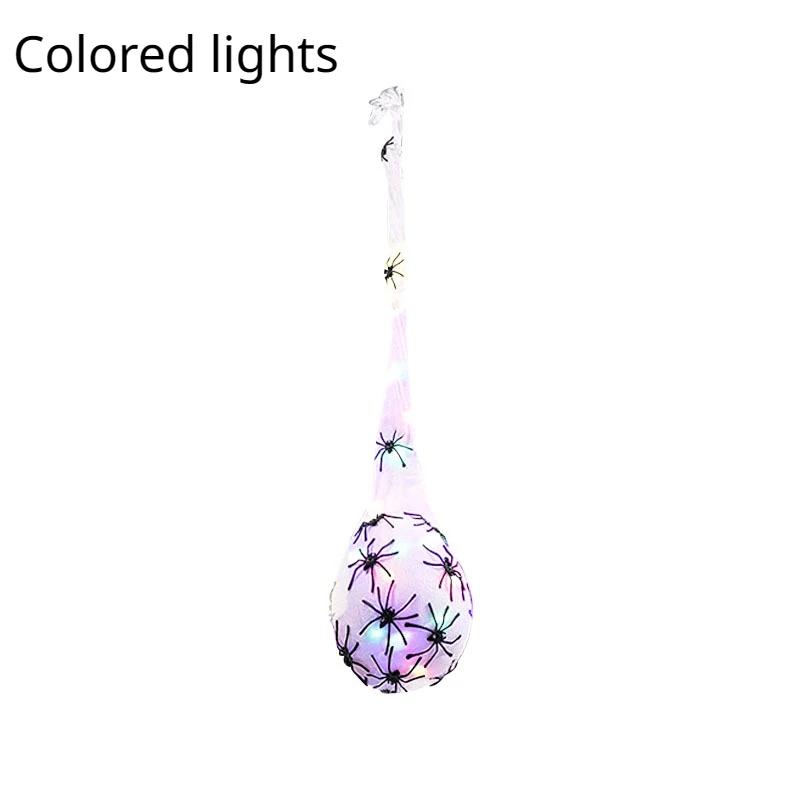 Halloween Hanging Spider Egg Sack with Lights Realistic Spider Haunted House Props Indoor Outdoor Halloween Party Decoration