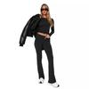 2024 Euro-American Women's Fashion Long Sleeve Pullover & Slim Fit Flared Pants Set