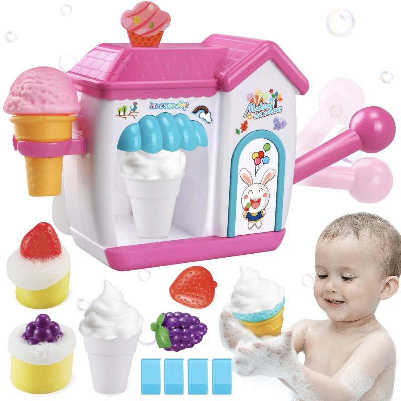 Child Bathroom Ice Cream Machine Bubble Machine Bath Cartoon Manual Bubbles Manufacturing Machine