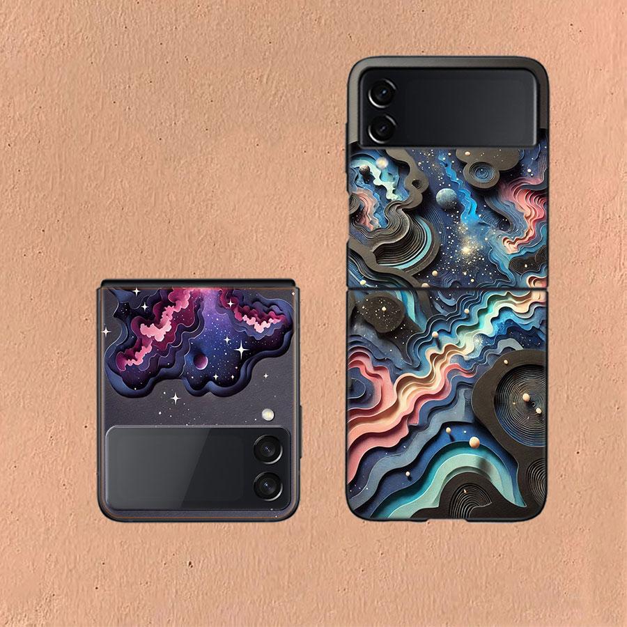 A Stunning 3D Paper Art Masterpiece Coque For Samsung Z Flip7 6 Galaxy Case Shockproof Z Flip5 Z Flip3 4 5G Hard Cover Phone TP