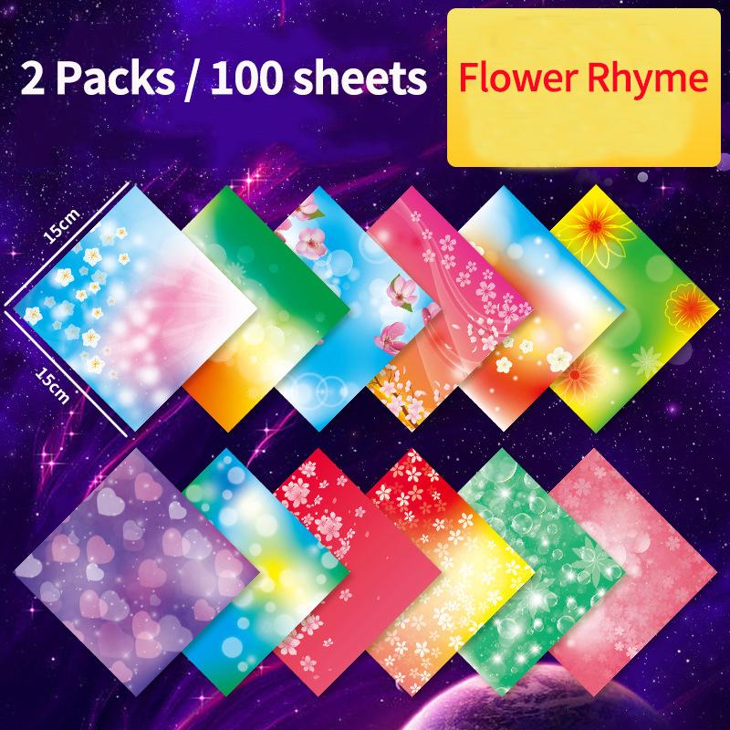 Square Origami Paper Double Sides Solid Color Folding Lucky Wish Paper Crane Multicolor Handmade DIY Scrapbooking Craft Decor