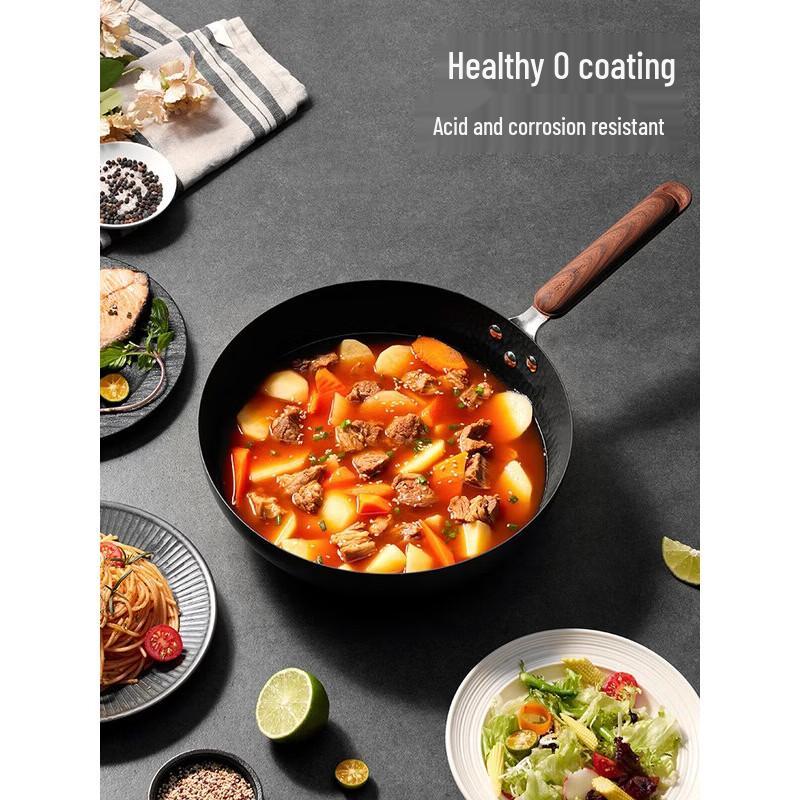 COOKER KING Titanium Iron Flat Bottom Wok