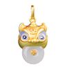 925 Silver Plated White Jade Tiger Pendant Necklace for Women Chinese Pixiu Lucky Animal Jewelry