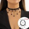 Punk Lace Choker Retro Choker Black Gothic Lolita Teardrop Tassel Necklace