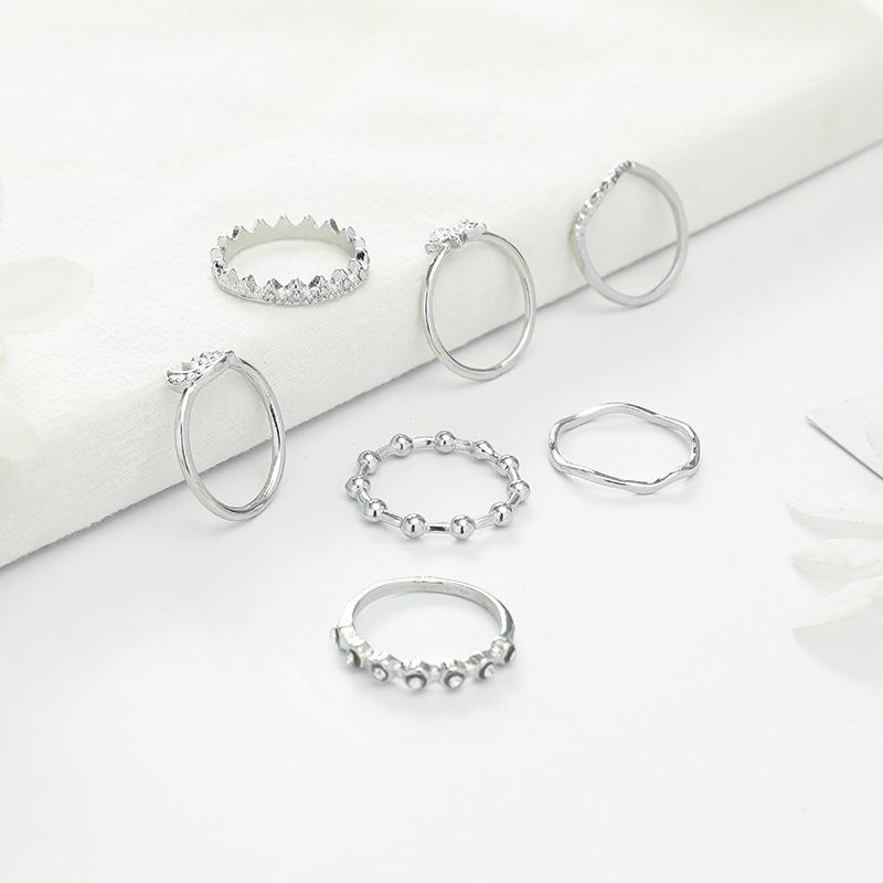 Fashion Rhinestone Moon  Star Ring Set