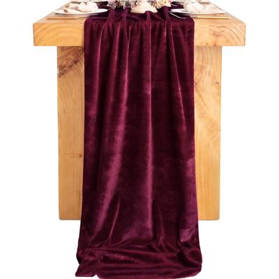 Practical European Style Velvet Table Runner Extended Non-slip Wedding Table Cloth Rectangular Table Linen New Year
