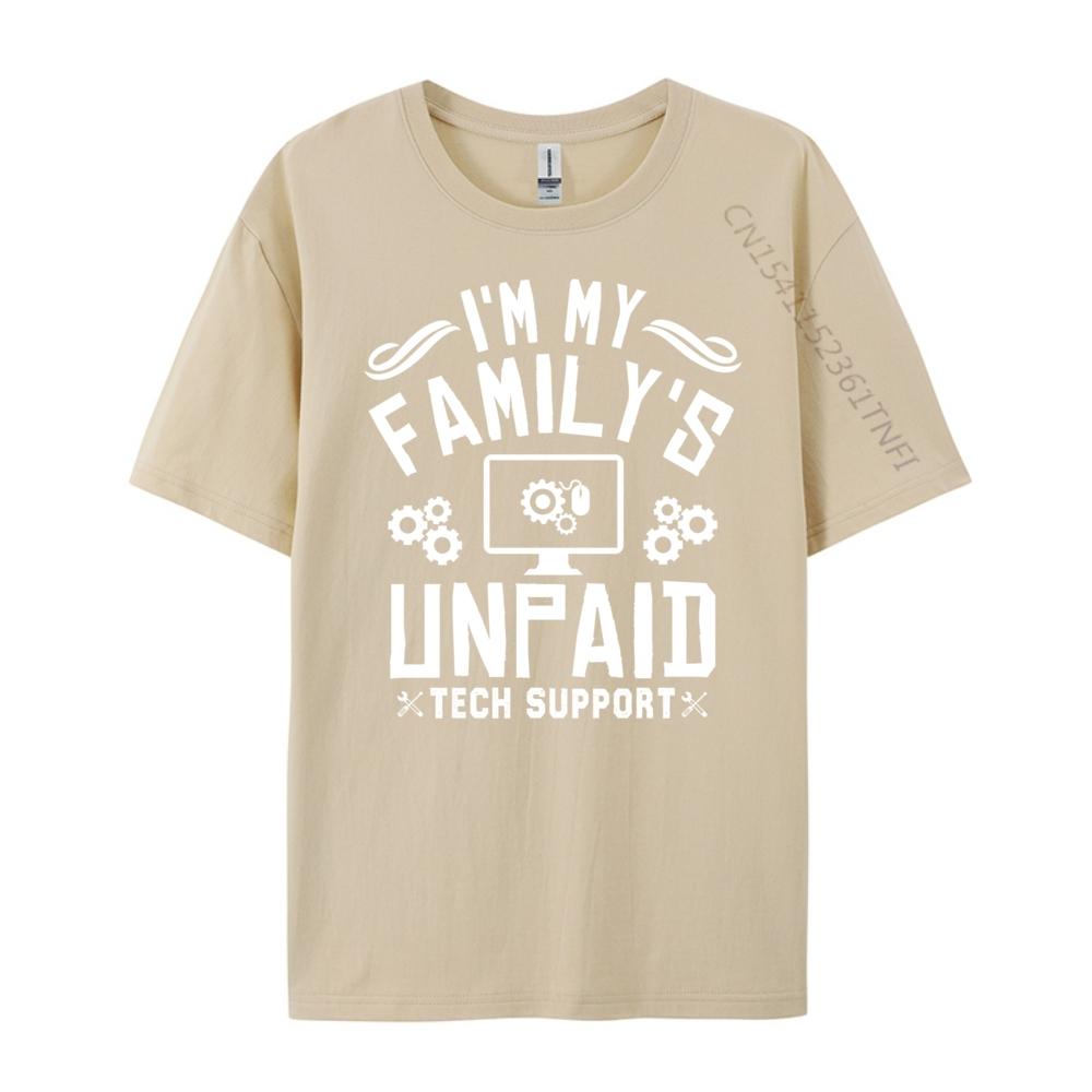 I M My Family Unpaid Tech Support Computer Engineer Anime T Shirts Man Clothes Graphic Cotton Short Sleeve