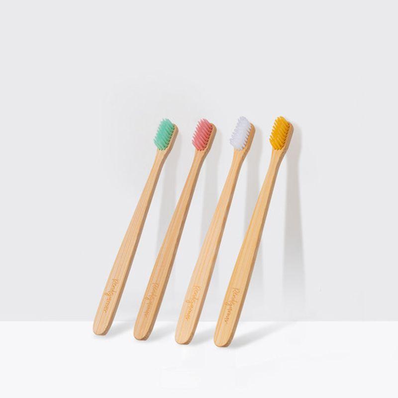 Bamboo toothbrush that is gentle on every nook and cranny of the gums (4 colors / choose 1)