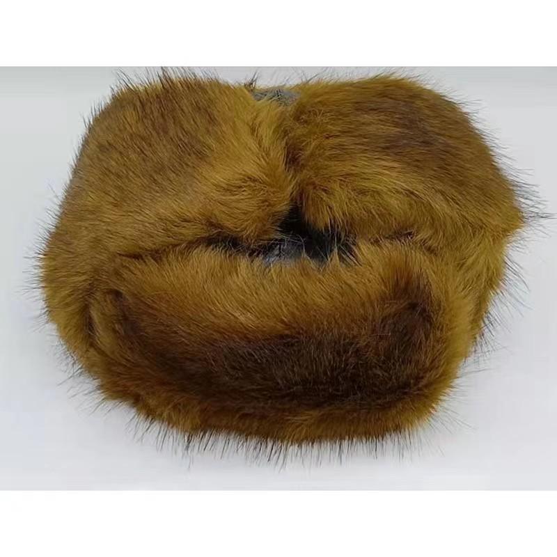 

Hat Winter Mink Middle Aged Elderly Warm Imitation Thick Velvet Ear Protection золотой