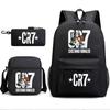 Set Zaino Scolastico Cristiano Ronaldo per Bambini Ragazzi Ragazze 15L Tessuto Oxford Borsa a Doppia Tracolla con Spallacci Imbottiti Traspiranti